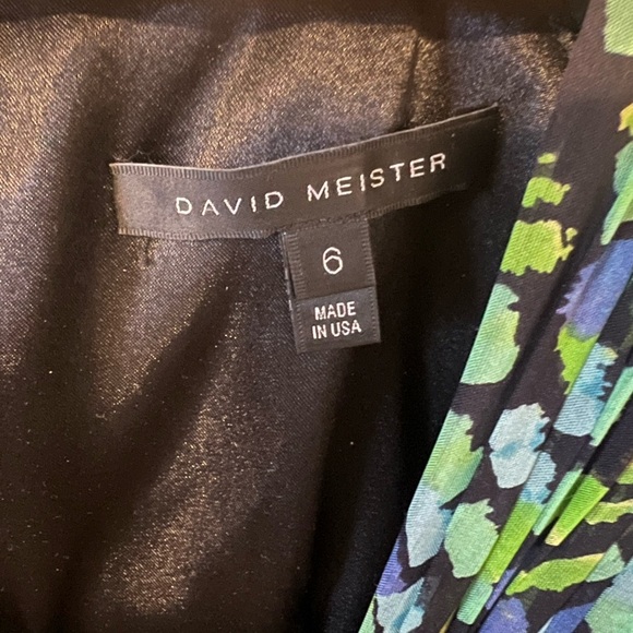 David Meister Sleeveless Abstract Blue Green Ruched Sheath Dress 6 - Picture 4 of 10